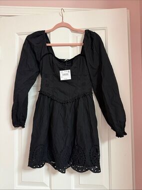 american eagle black denim dress American Eagle Outfitters | Dresses | American Eagle Ae Denim Longsleeve  Dress Faded Black M